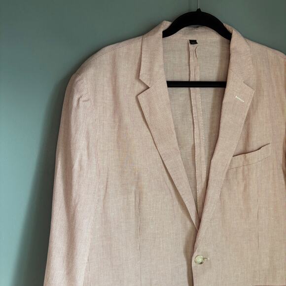 J. CREW Ludlow Somelos Men's 44 Regular NWOT Red Striped Cotton Blazer Casual - Picture 2 of 12